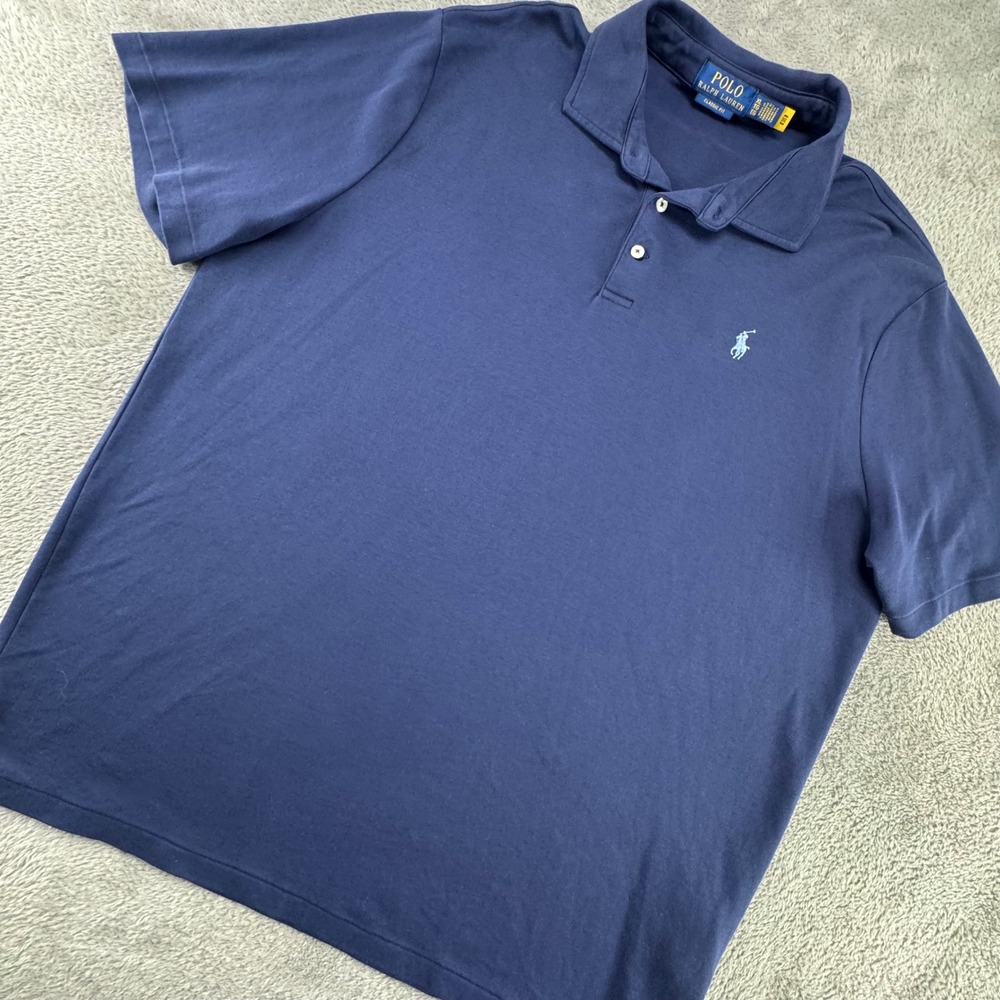 Polo Ralph Lauren Polo Shirt Mens XL Navy Blue Excellent Classic Fit Cotton Logo